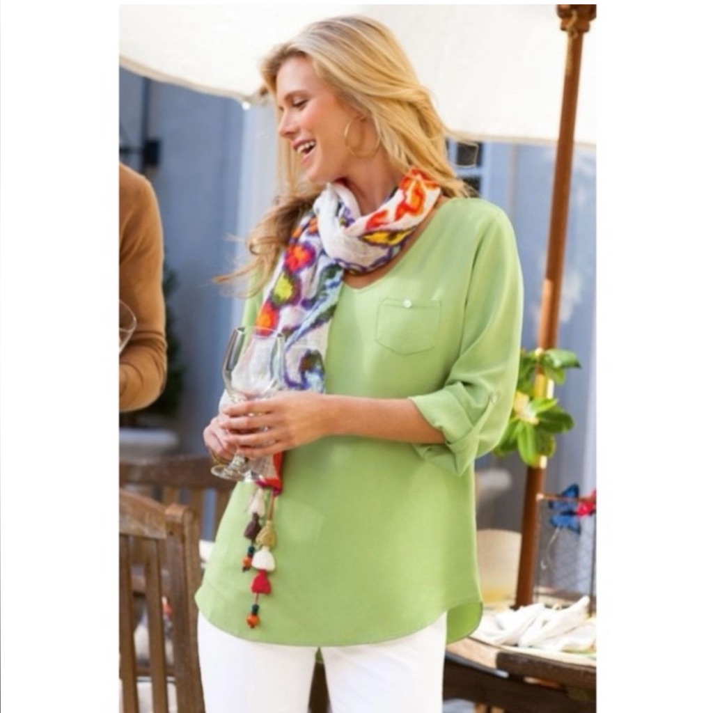 Nwt Soft Surroundings Heavenly Soft Tencel Tunic Margarita Green